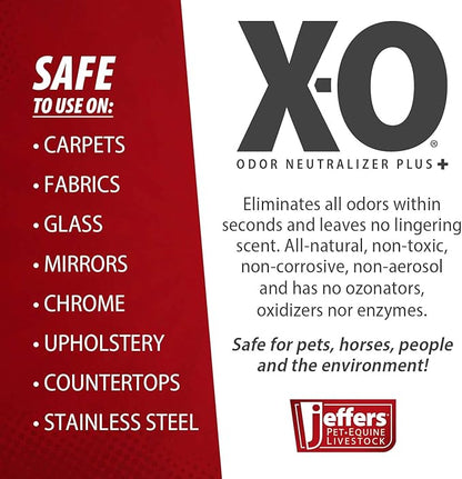 Jeffers X-O Pet Odor Neutralizer Plus & Cleaner Concentrate, 16 oz - Non Enzyme, Multi-Surface Deodorizer with Light Fresh Scent for Dogs, Cats, Horse & People, Urine Odor Remover, Makes 1 Gallon