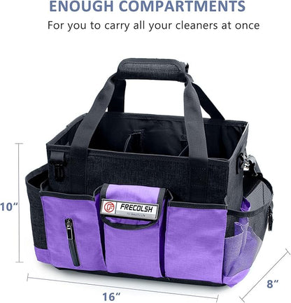 Large Cleaning Caddy for Cleaning Suppliers Organizer,15" Storage Organizer for House Clean Essential, Wearable Cleaing Bag, Storage Caddy for Housekeeping