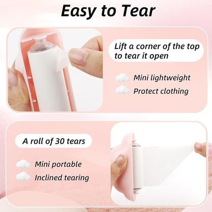 Pink Cloud Mini Lint Roller Travel Size,Reusable Mini Travel Sticky Roller,Portable Lint Roller Dog and Cat Pet Hair Remover for Clothes, Furniture(150 Sheets)