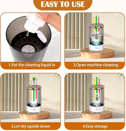 Vodolo Electric Paint Brush Cleaner Machine,Easy Premium paintbrush Cleaner Professional Automatic Spinning Water Color Brush Cleaning Tool Cleanser Machine,Painting Artist Accessories
