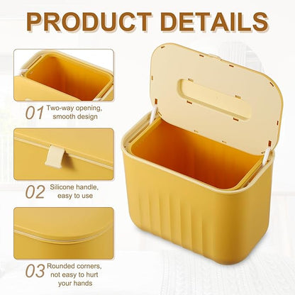 uxcell Kitchen Compost Bin Hanging Small Trash Can, 7L/1.8Gallon Trash Can, Yellow