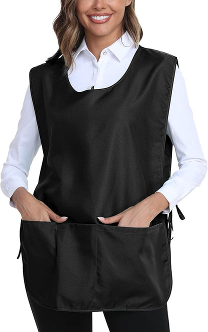 Xeoxarel Unisex Cobbler Apron with 3 Pockets, Smock Vest Apron, Suitable for Cooking，Kitchen，Garden，Hairstylist，Cleaning，Art