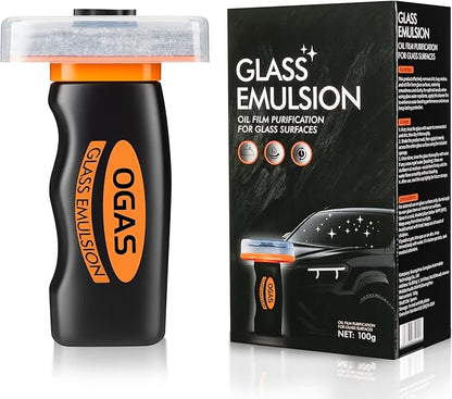 Glass Emulsion Cleaner,Car Oil Film Cleaner,Handle Oil Film Remover&Windshield Cleaner For Cars Window, Glass Emulsion, Crystal Clear View (Orange)