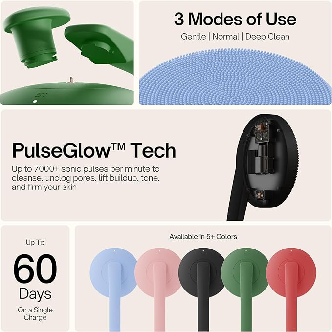 Aura Body Clean Pro⁺ - Silicone Electric Body Scrubber for Acne, Ingrown Hair & KP - IPX7 Waterproof, Rechargeable Exfoliating Shower Brush with Handle. Freeform Grip, & 7000+ Sonic Vibration - Arctic