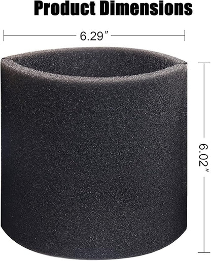 5 Pack 90585 Foam Sleeve VF2001 Foam Filter Type R Replacements for Shop Vac Wet Dry Vacuums 5 Gallon and Larger, Fits for Vacmaster & for Genie Shop Vacuum Cleaners