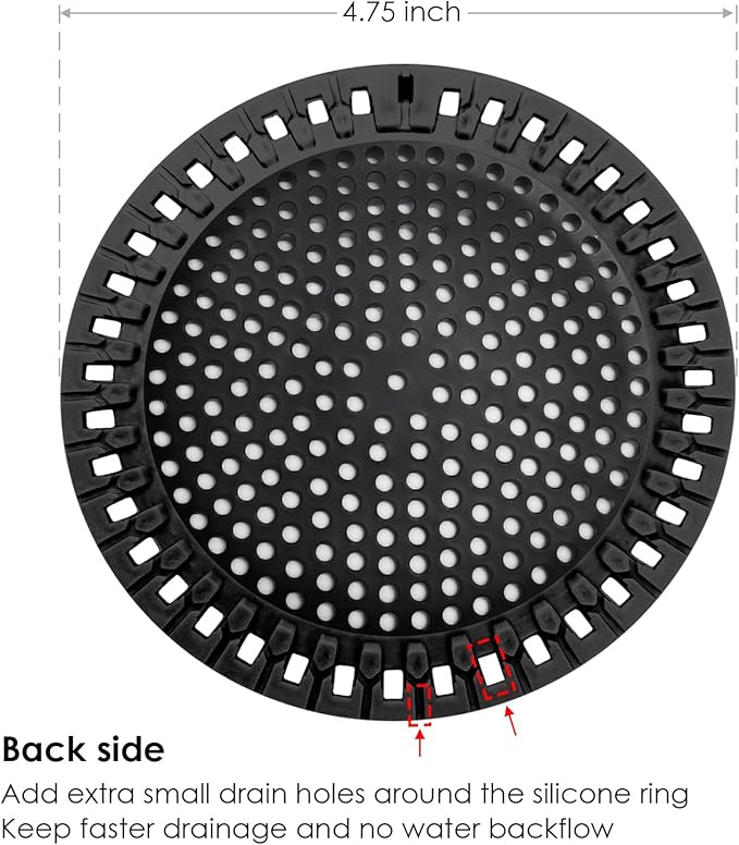 Huntonry Hair Catcher Shower & Tub Drain Protector, Bathtub & Sink Drain Strainer, Flat & Round, Black