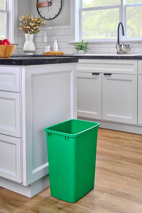 Rev-A-Shelf 35 qt Polymer Replacement Waste Container for Rev-A-Shelf Pullouts, Kitchen Cabinet Trash Can Recycle Bin, RV-35-19-2, Green (2-Pack)