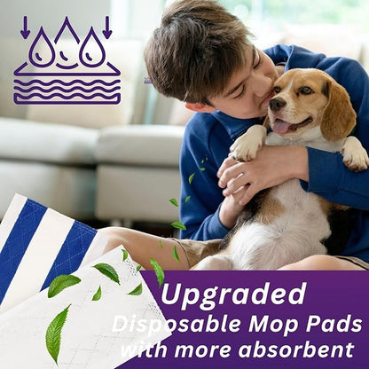 30 PCS Mopping Pad Refill for Wet Jet Mop,Multi-Surface Semi-Disposable Mop Pad Compatible with Swiffer Wetjet & All 10-11'',Thickned and Absorbent Wet Pads Refill