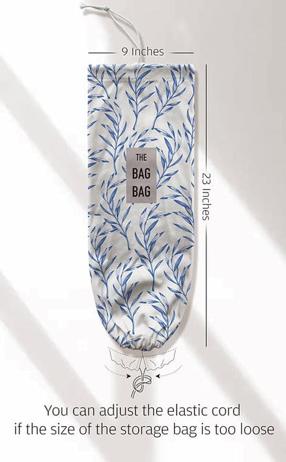 Tropical Leaves Grocery Bag Holder Storage,Cute Kitchen Plastic Bag Holder Organizer 23"x9"