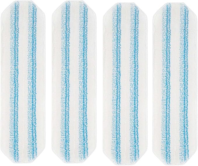 4-Pack Mop Pads Replacements for Flat Mop System, Reusable Microfiber Mop Refills