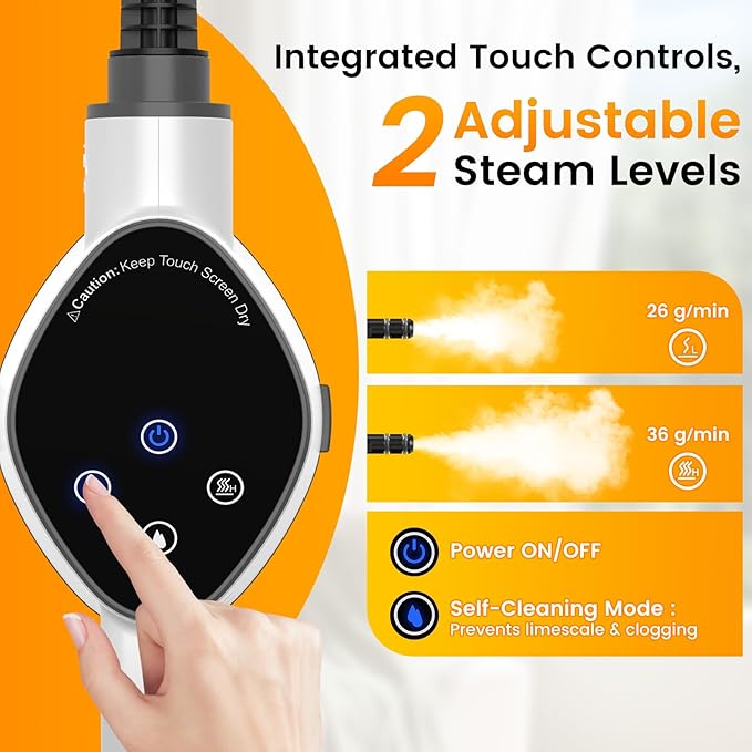 Handheld Steam Cleaner, Multi-Surface Steam Cleaner with Safety Lock, Adjustable Portable Steamer Cleaning with 11pcs Accessories for Home,Floor,Grout, Car, Couch,Furniture - 450ML Water Tank