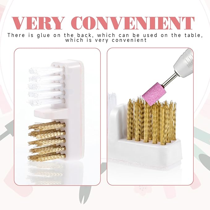 4pcs Nail Drill Wire Cleaner Brush Art Nail Bit Cleaning Brush Drill Bit for Nail Salon, Acrylic Nail Brush Tool Nail Tech Essentials Equipment Gel Nail Accessories