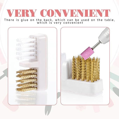 4pcs Nail Drill Wire Cleaner Brush Art Nail Bit Cleaning Brush Drill Bit for Nail Salon, Acrylic Nail Brush Tool Nail Tech Essentials Equipment Gel Nail Accessories