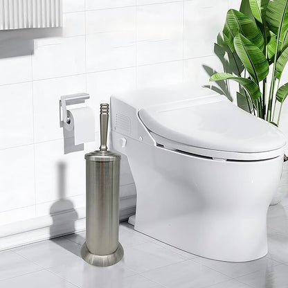 Brushed Nickel Toilet Bowl Brush with Holder, Durable Bathroom Cleaning Tool, Modern Design for Easy Toilet Maintenance, Bathroom Cleaner Brush for Efficient Cleaning and Hygiene