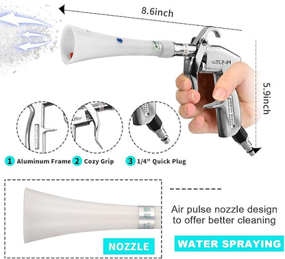 GOCCIDA Tornado Dry Cleaning Gun with Brass Adjustable Air Flow Nozzle,Air Blower Gun Quickly Blasts Dirt and Dust from Surface Works with Air Compressor