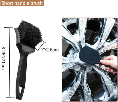 Nolimas 12Pcs Car Wheel & Tire Brush Kit,Including 17inch Long Wheel Brush,Short Handle Tire Brush,5pcs Detailing Brushes Kit & 3pcs Wire Brushes for Cleaning Car Wheels & Interior Exterior
