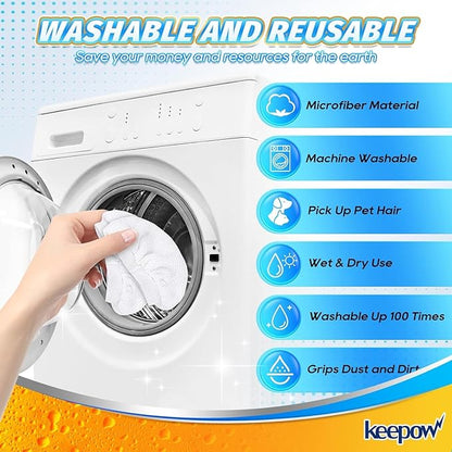 KEEPOW Universal Microfiber Cloths for Handheld Steam Cleaner Attachments Compatible with Bissell Steam Shot Omni Fit fr Wagner Fit fr PurSteam Fit fr Phueut Steamers Washable Rags 10 Pack