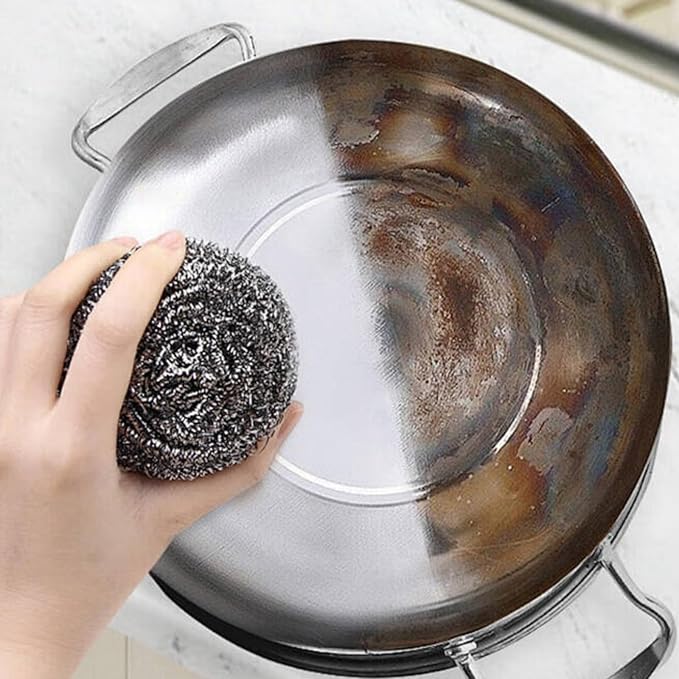 Stainless Steel Scouring Ball, Kitchen Cleaning Scrubber for Pots, Sinks and Bowls (12)