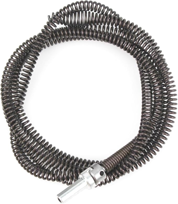 10mm Heavy-Duty Drain Auger Snake Cable with Drill Adapter - 6.5Ft/2M Flexible & Reusable Plumbing Clog Remover for Kitchen, Bathroom, Toilet, Shower Sink & Pipe