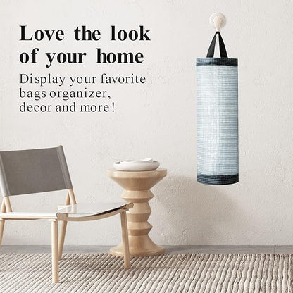 TOGETRUE Plastic Bag Holder, Mesh Grocery Bag Holder Hanging Storage Bag Dispenser (Dark Grey 2 Packs)