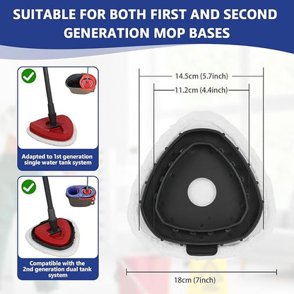 Flat Mop Head Replacements, Microfiber Mopping Pads Refills, 8-Pack Spin Mop Pads + 1 Plastic Pad &1 Scrape for Floor, Wall & Ceiling Cleaning - Fits EasyWring & RinseClean Systems