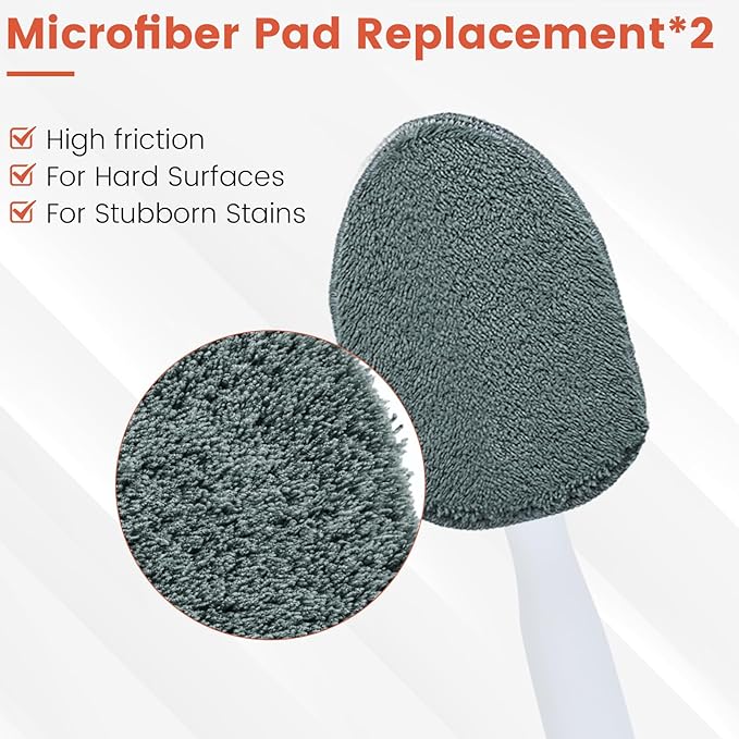 Wlich Scouring Pads Microfiber Cloth Refills 6 Pack, Fit Tub Tile Scrubber Brush Cleaning, Reusable Scouring Scrub Pad and Microfiber Scrub Pads Set for Cleaning Bathroom Kitchen Toilet Tile Sink