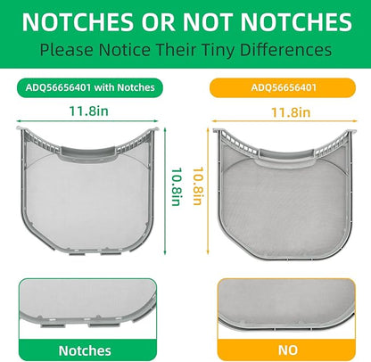 ADQ56656401 Dryer Lint Filter Upgraded Stainless Steel Mesh Screen for LG ADQ566564 and Ken-more Elite Dryer Lint Screen Replacement with Clothes Dryer Lint Vent Trap Cleaner Brush Part #PS3531962