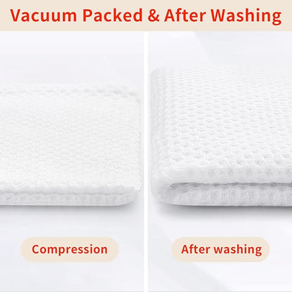 Homaxy 100% Cotton Waffle Weave Kitchen Dish Towels, Ultra Soft Absorbent Quick Drying Cleaning Towel, 13 x 28 Inches, 4-Pack, White