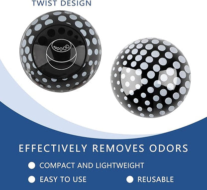 Knixmax Sneaker Deodorizer Shoe Freshener Balls, Odor Eaters for Shoes Boots Mules, Smell Eliminator Ball for Gym Gear Bags and Lockers, Fresh Linen Scent, Pack of 6, Black White