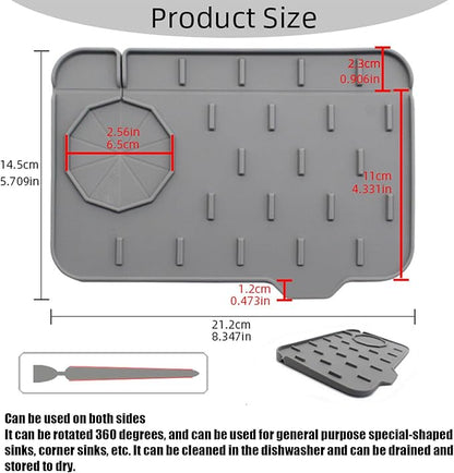 Sink Splash Guard, Pack of 2 Mini Kitchen Faucet Mat, Can be Used on Both Sides, Tap Sink Splash Guard, Splash Guard, Suitable for Kitchen Sink, Bathroom, Corner Sink, Protect Worktop (White)