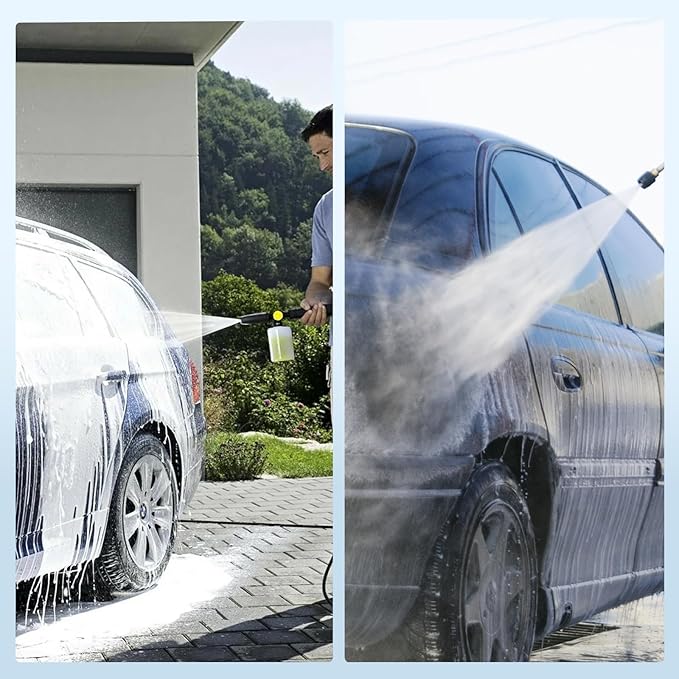 SEPLY Pressure Washer Short Gun, 5000 PSI/10.5 GPM High Power Washer Spray Gun with 5 Nozzle Tips, 3/8'' Swivel Quick and M22-14mm Connect for Foam Cannon Car Wash