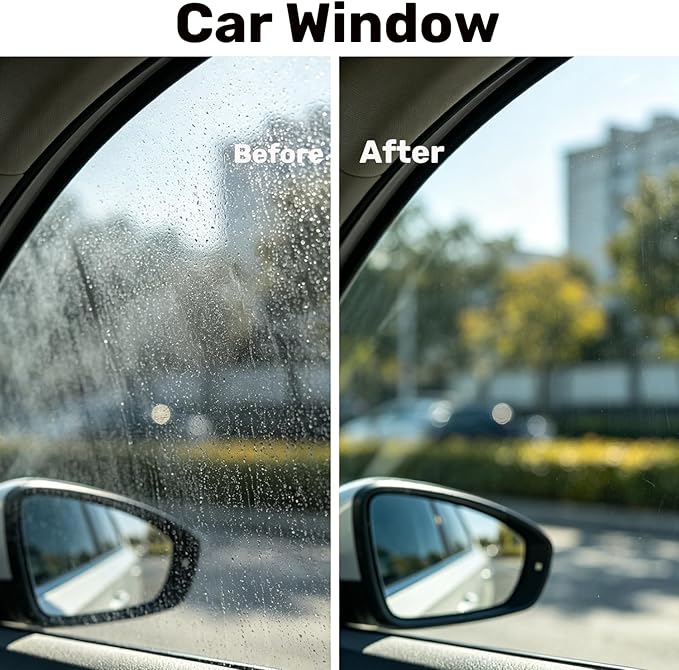 Glass Emulsion Cleaner,Handle Oil Film Remover&Windshield Cleaner For Cars Window, Glass Emulsion, Crystal Clear View