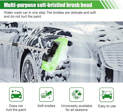 ZIMISI 59" Car Wash Brush with Long Handle, No Scratch Soft Bristle Cleaning Brush, Extendable Windshield Cleaner Tool, Car Cleaning Kit for Boat, RV, Truck, House Siding, Solar Panel (Green)