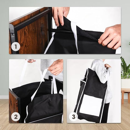 Laundry Hamper with Lid,Rolling Laundry Basket with Wheels,Metal Frame Sorter with Top Shelf and Removable Launddry Bags,Large Laundry organizer for Room, Bathroom, Bedroom (Black)