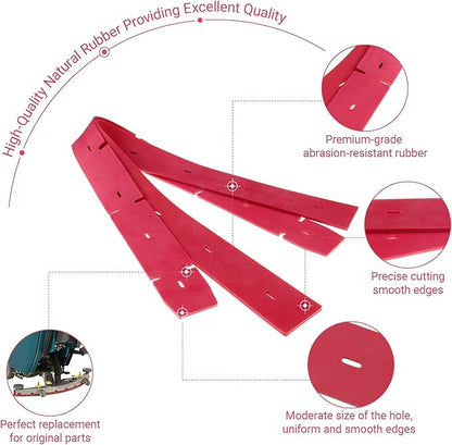 Commercial Hand Push Floor Scrubber Machine Front and Rear Scraper Blades Fits Tennant T300E T300 T260 Floor Scrubber Tennant Squeegee Blade Kit 1203954&1203953 Replacement Parts (4)
