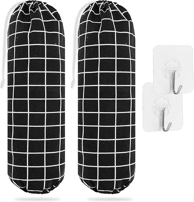 SWISSELITE 2Pcs Plastic Bag Holder, Reusable Plastic Bag Organizer Wall Mount, Large Grocery Bag Storage Dispenser, 22x9 IN