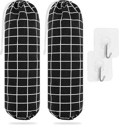 SWISSELITE 2Pcs Plastic Bag Holder, Reusable Plastic Bag Organizer Wall Mount, Large Grocery Bag Storage Dispenser, 22x9 IN