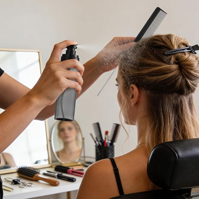 Boar Bristle Hair Brush, Slick Back Hair Brush, Hair Wax Stick and Spray Bottle for Women Men Sectioning Smoothing Parting Flyaways Hairs