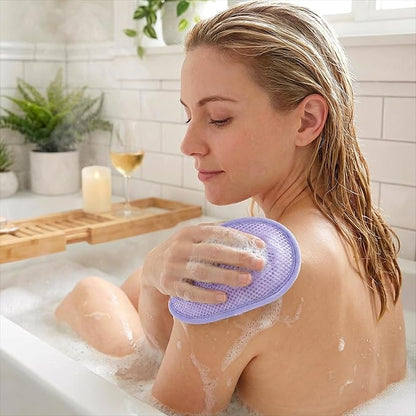 4 Pcs Mesh Soap Bag, Exfoliating Soap Pouch, Soaps Loofah Pouch for Women and Men, Bar Soaps Scrubber Pouches for Shower Bathing Accessories (Gray, Purple, Orange, Coffee)