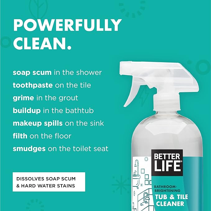 Better Life All Purpose Cleaner Unscented 32 Oz Pack of 2 + Tub and Tile Cleaner 32 Oz Pack of 2