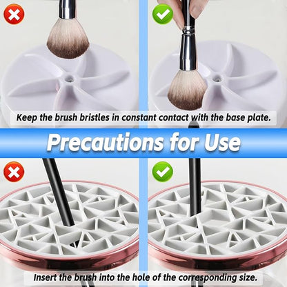 3-in-1 Electric Makeup Brush Cleaner, Dryer & Storage Drying Available Fast Cleaning & Automatic Cleaning Tool for All Size Brushes