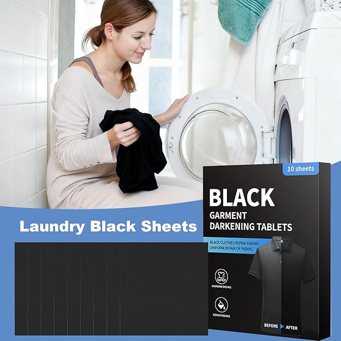 Black Catcher Sheets, Dark Laundry Booster, 10 Count Laundry Color Catcher Sheets, For Quilt Cover, Bed Sheet, Pant, Coat, Sofa Cover, Blanket