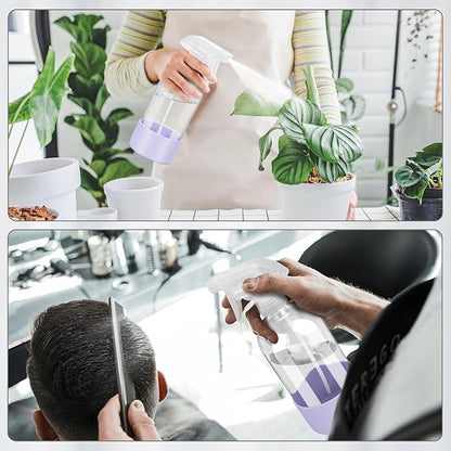 Rionisor Glass Spray Bottles with Silicone Sleeve Protection, Empty 16 oz Refillable Containers, Reusable Spray Bottles with Adjustable Nozzle for Hair, Cleaning Solutions, 1 Pack Purple