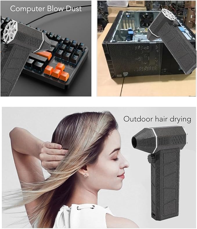 Jet Dry Mini Blower, 200000 RPM Portable Mini Jet Blower, Cordless Turbo Powered Mini Blower, Portable Hand Held Powerful Fan for Cleaning, Camping, Outdoors, Car