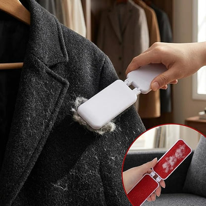 2 PCS Travel Lint Brush, Foldable Lint Brush for Clothes, Reusable Mini Lint-Brushes for Furniture, Pet Hair, Fabric Fluff