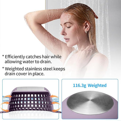 Aluvor Shower Drain Hair Catcher Bathtub Drain Cover Shower Protector for Pop-Up & Regular Drains