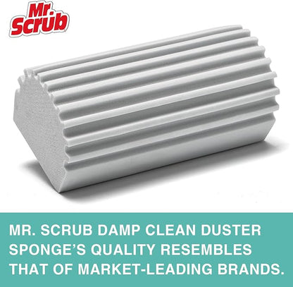 4 Pack Damp Dusting Sponge Duster, Grey Dust Cleaning Sponge, Reusable Household Cleaning Sponge Tool for Blinds, floorboards, Fan Blades, Vents, Glass, Railings, Mirrors