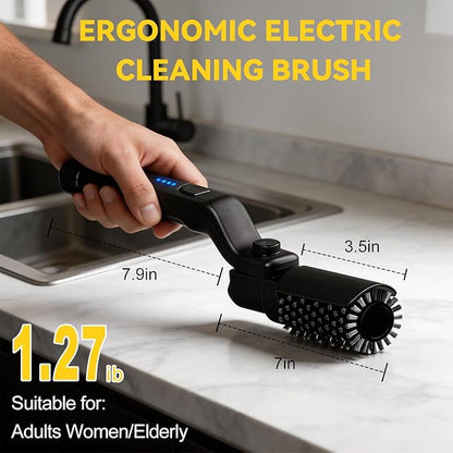 Vahrelo Grillmaster Pro Electric BBQ Grill Brush, Cordless Rotary Cleaner, 300 350 400 RPM Speeds, 180 Degree Adjustable Head, Type C Charging for Outdoor Grates