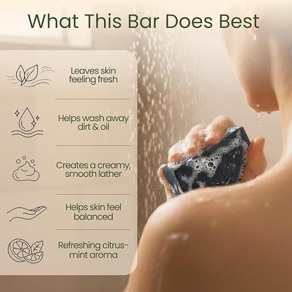 Aspen Kay Naturals Handmade Dead Sea Mud Soap Bar, Activated Charcoal & Pure Essential Oils, 4.5 oz Bar