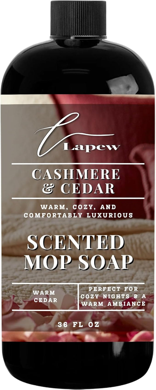 Lapew Cashmere Cedar Scented Mop Soap - Luxury Floor Cleaner Concentrate for Mopping Tile, Laminate, Vinyl & Hardwood | Streak-Free, Low-Foam | 36 oz